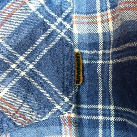 Legendary Whitetails Shirt Mens L Blue Plaid Western Flannel Stockyards Shotgun - Picture 7 of 16